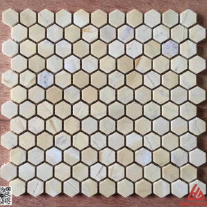 Đá Mosaic lục giác hex 1 - Vàng Kem