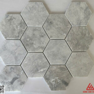Đá Mosaic lục giác hex 4 -  Ghi Nhạt