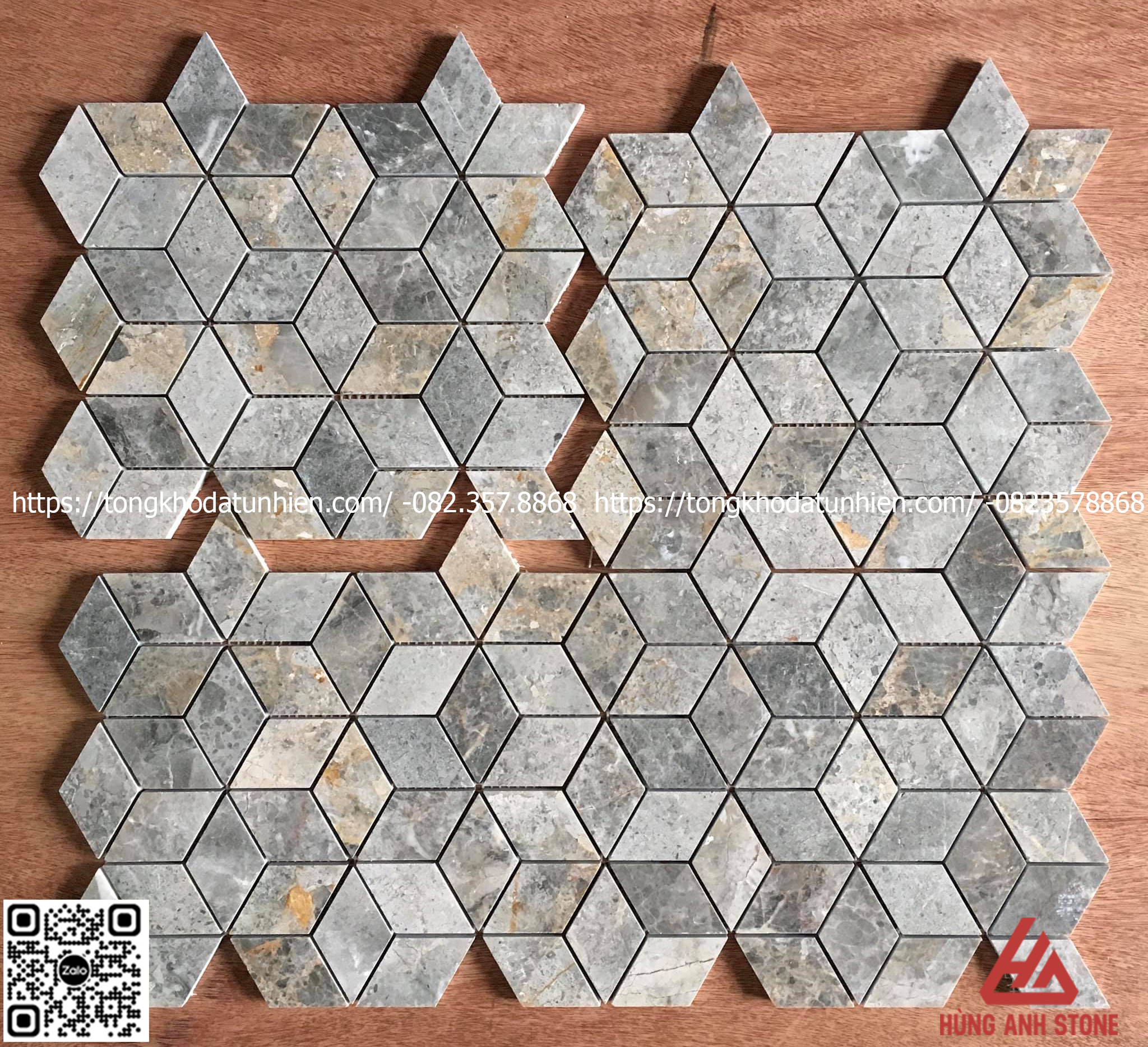 Đá mosaic 3D vàng dăm kết -HA.14A - Ảnh 2
