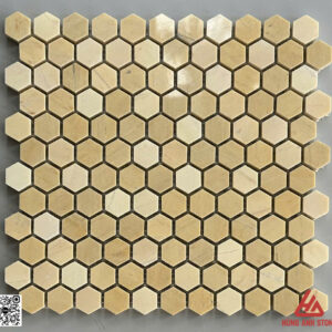 Đá Mosaic lục giác hex 1 - Vàng Kem Đậm