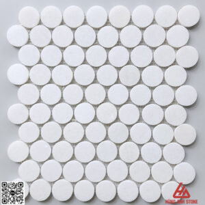 Đá Mosaic bi tròn -trắng muối -HA.WM12D