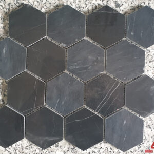 Đá Mosaic lục giác hex 3 -  đen
