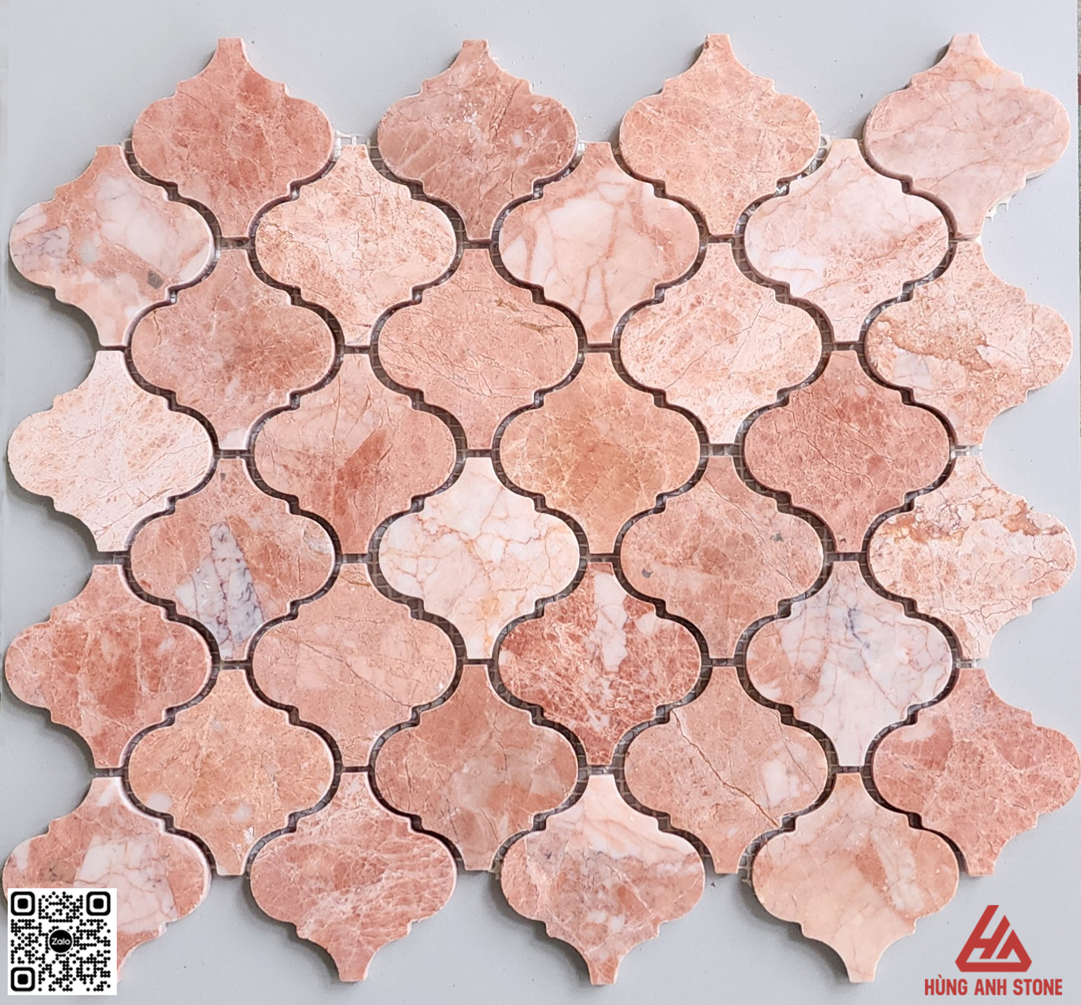Đá mosaic đèn lồng - màu hồng -HA.DL9