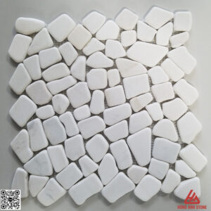 Đá Mosaic đập rối -màu trắng sữa TB