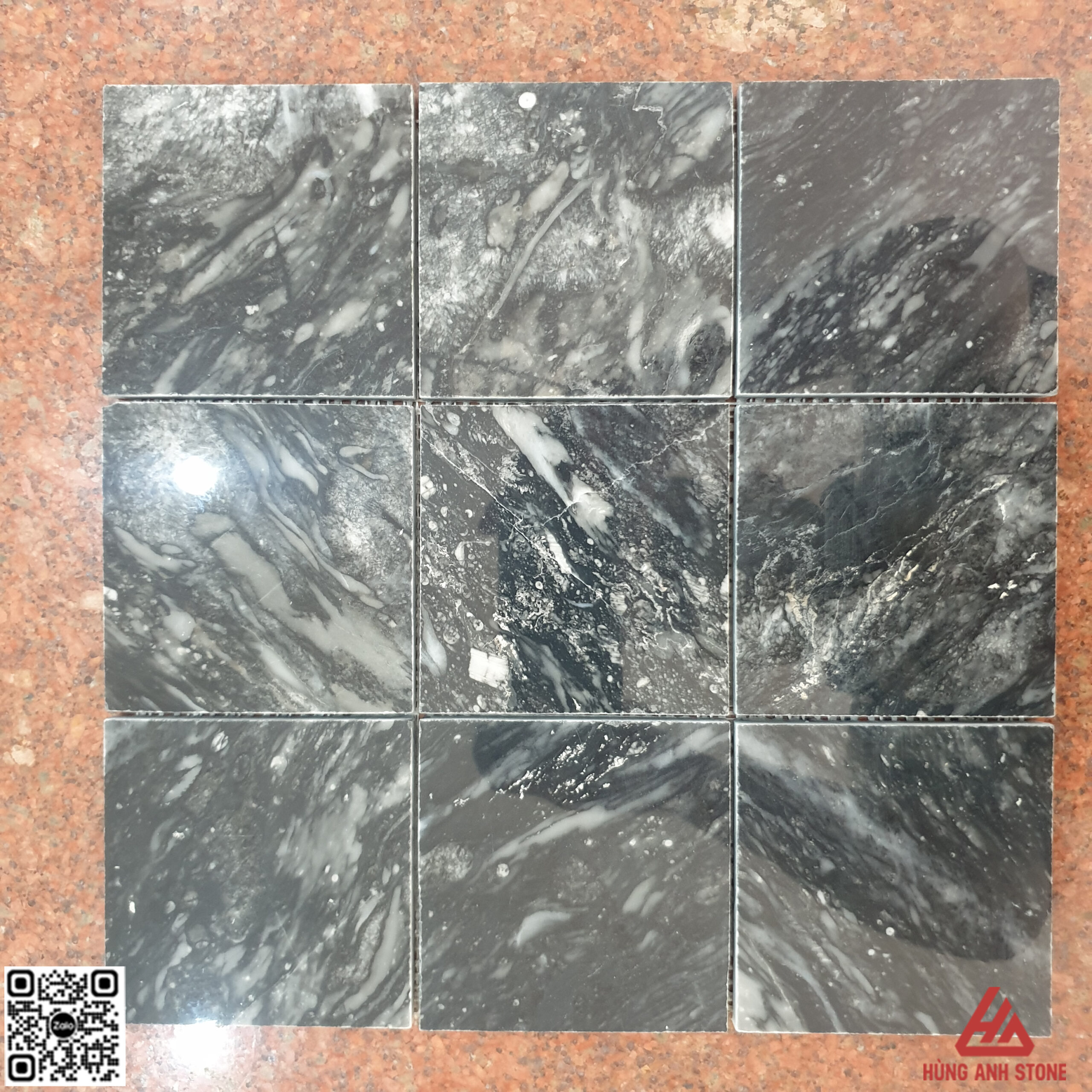 Đá Mosaic 98x98 - màu vân đen