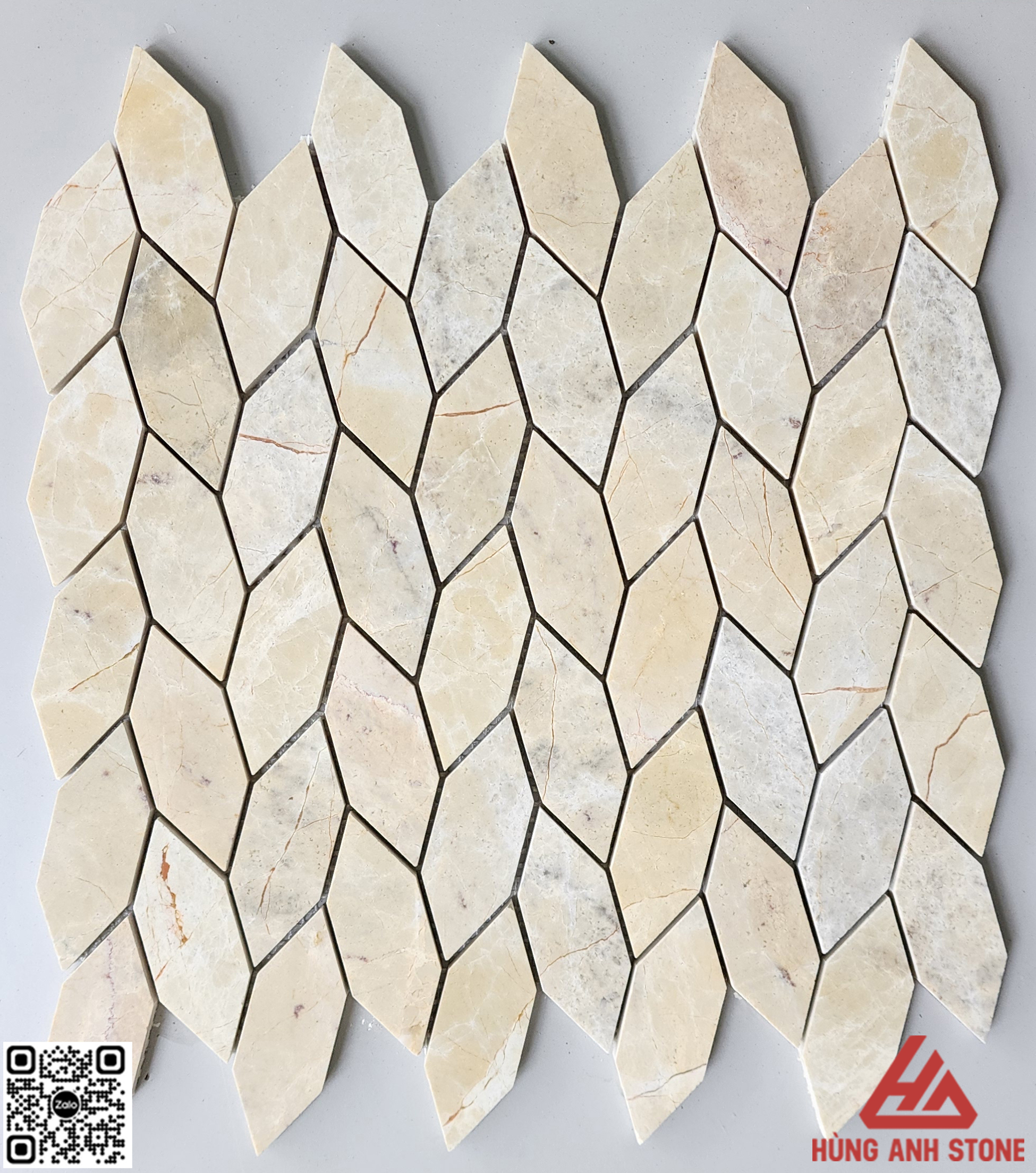 Đá mosaic bông lúa màu vàng chanh-HA.BL14C