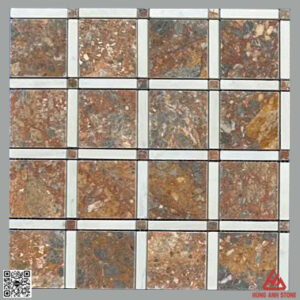 Đá Mosaic Vuông 63- Vàng Dăm Kết điểm Trắng