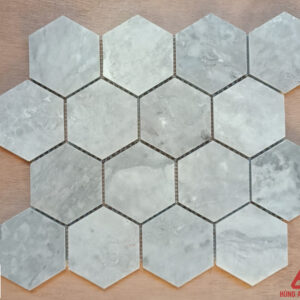 Đá Mosaic lục giác hex 3 -  Ghi Nhạt