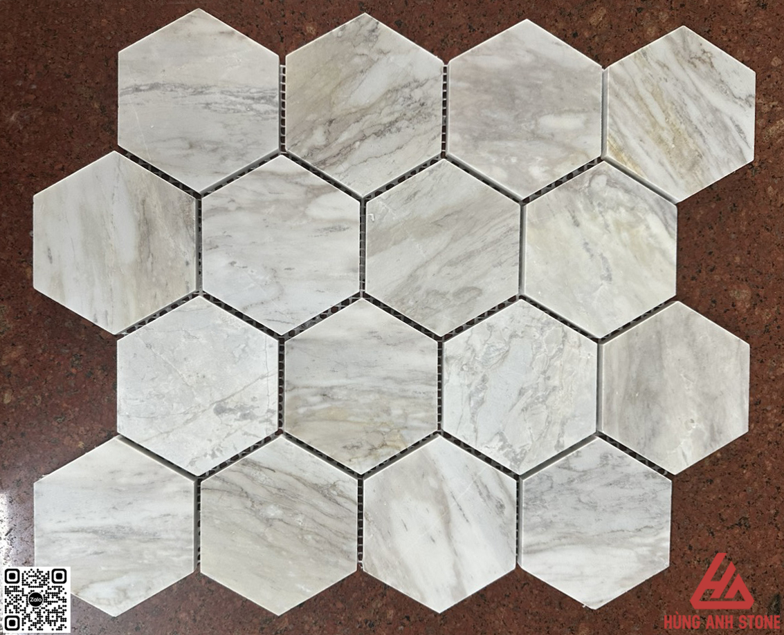 Đá Mosaic lục giác hex 3 - Vân Gỗ