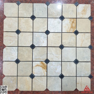 Đá Mosaic Kim Cương - Vàng Chanh điểm Đen
