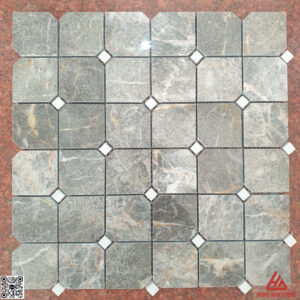 Đá Mosaic Kim Cương - Vàng Răm Điểm Trắng