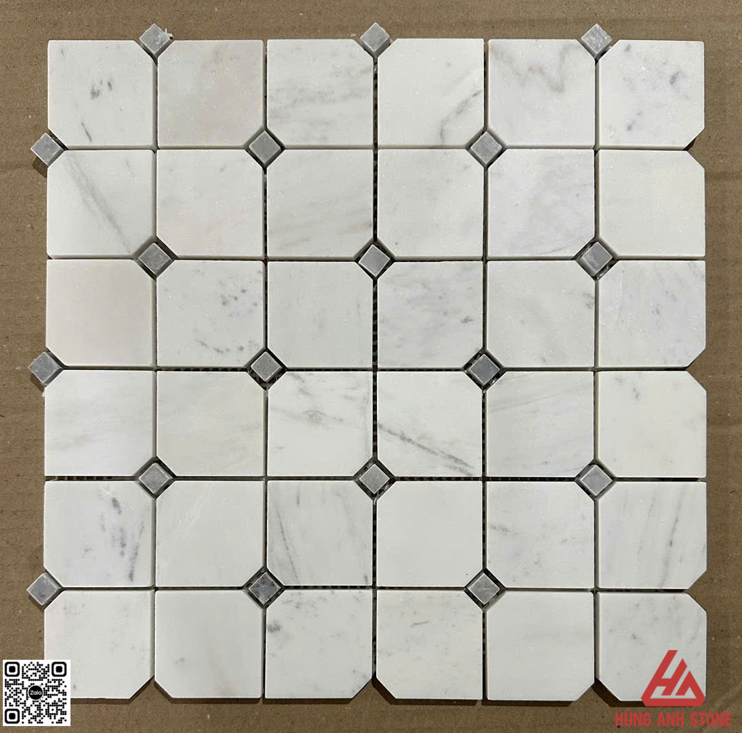 Đá Mosaic Kim Cương - Vân Gỗ điểm Ghi