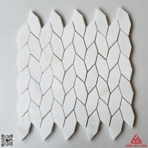 Đá mosaic bông lúa màu trắng sữa -HA.BL12F