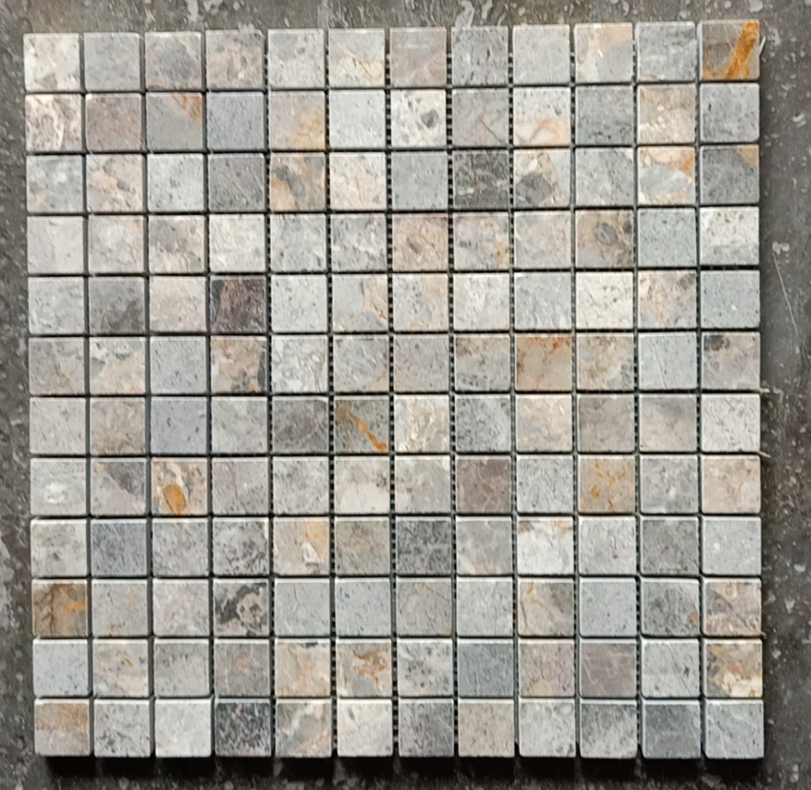 Đá mosaic vàng dăm kết bóng chip 23x23mm-HA14A.23B