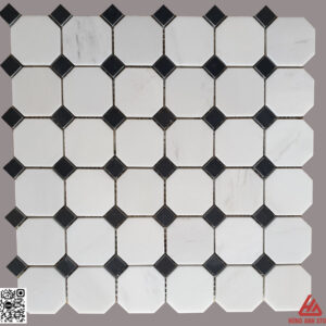Đá Mosaic Evanton-Trắng điểm đen