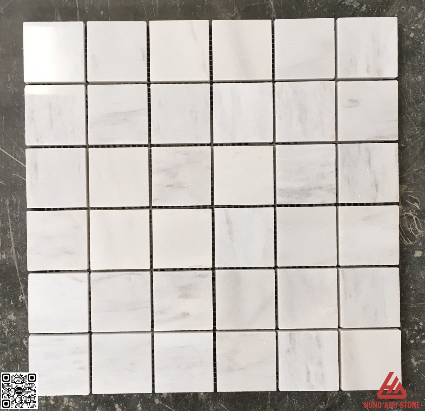 Đá mosaic trắng sữa bóng 48x48mm- HA.12FB