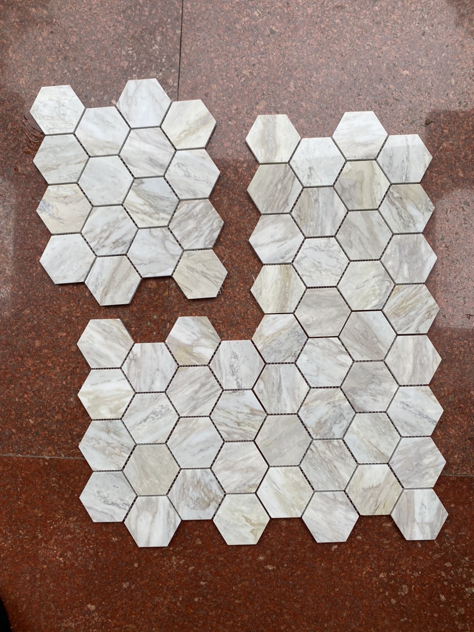 Đá Mosaic lục giác hex 3 - Vân Gỗ - Ảnh 2