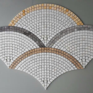 Đá mosaic quạt mix màu - HA.QMix
