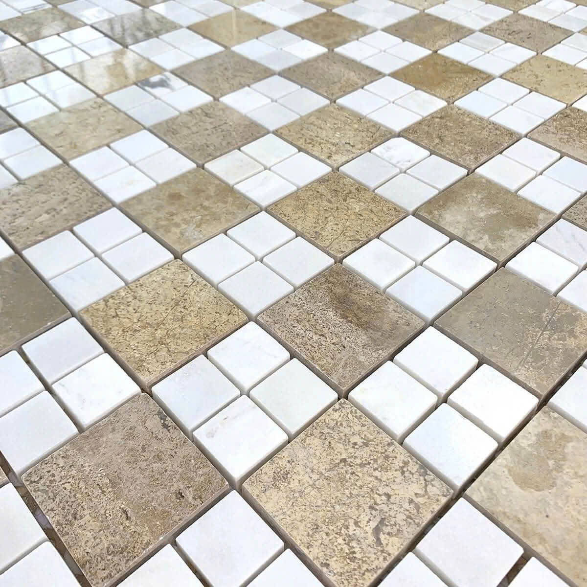 Đá mosaic mix trắng socola 48x48mm- HA.48TSCL - Ảnh 3