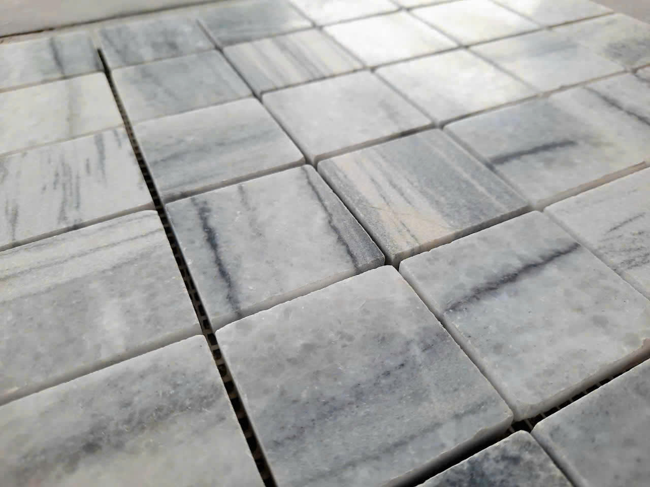 Đá mosaic sọc dưa bạc 48x48mm- HA.48SDB - Ảnh 2