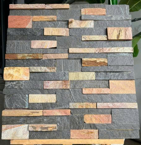 Đá ghép mix vàng - xanh - 10x50cm