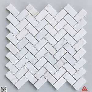 đá mosaic xương cá trắng sữa