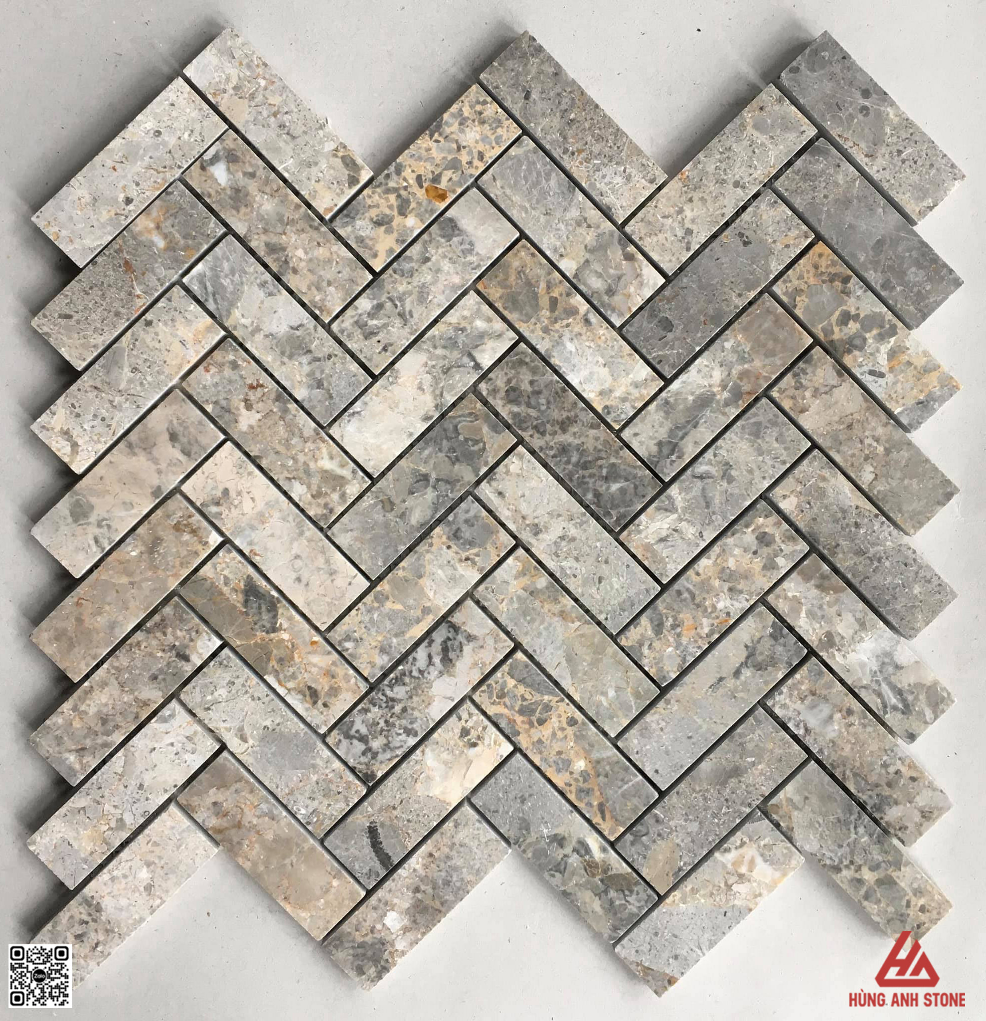 đá mosaic xương cá chip 25x75mm