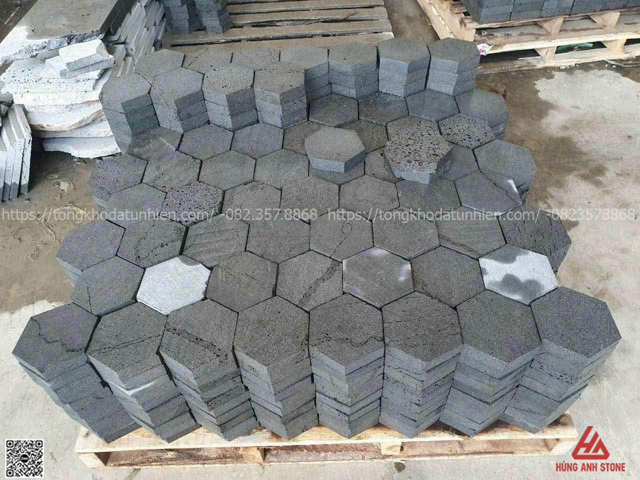 Đá ong xám cắt lục giác - Ảnh 2